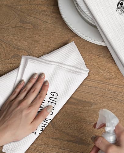 Guess What? Bunny Rabbit Butt Kitchen Towel, 16x24 Waffle Weave Microfiber