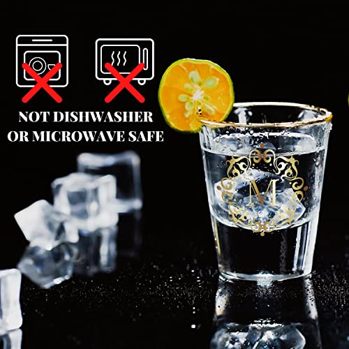 Personalized Shot Glass Set with Initial N - Custom Liquor Gifts for Him & Her, 2 Pack