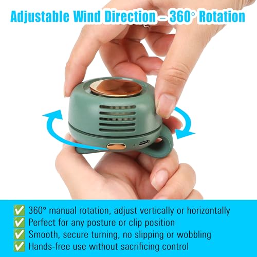 Mini Bladeless Clip-On Fan with 3 Speeds - Portable Wearable Cooler