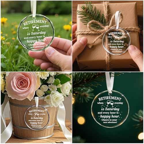 Trazzo Retirement Crystal Keepsake Ornament – Meaningful Gift for Women & Men