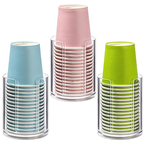 3 Pack Bathroom Cup Dispenser for 3 oz Mouthwash Cups
