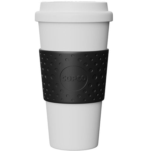 Copco Acadia 16oz Travel Mug - Double-Wall Insulated Tumbler, Non-Slip Sleeve & BPA-Free - Microwave & Dishwasher Safe, Reusable Plastic Coffee Mug for Office & Travel (Black)