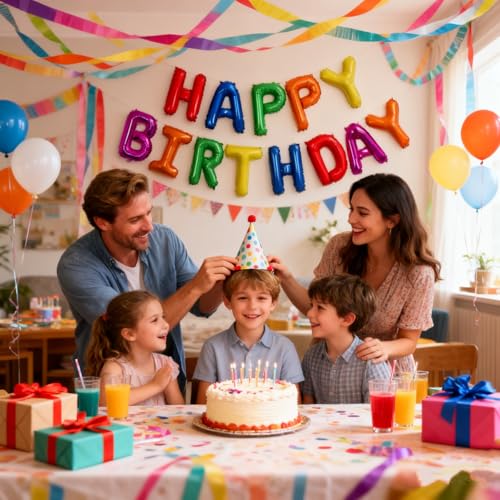 16" Happy Birthday Foil Letter Balloons Banner Set for Party Decor