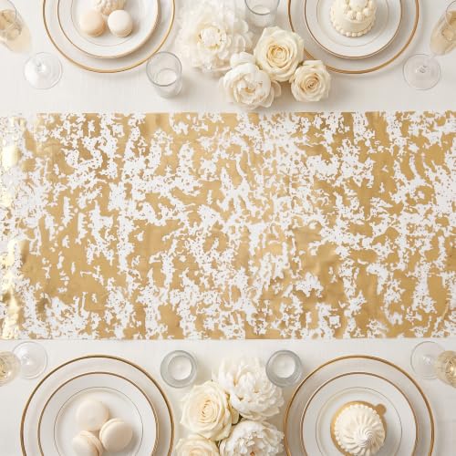 Gold 9FT Sequin Glitter Metallic Foil Table Runner - Veridra