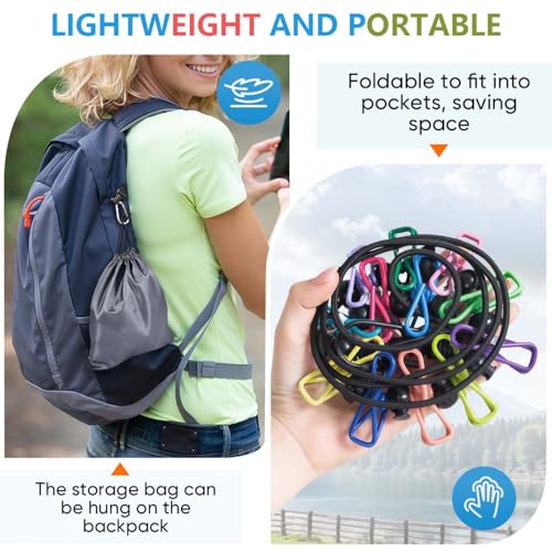 SenseYo Portable Travel Clothesline with 22 Clothespins - Retractable Indoor & Outdoor Laundry Line (Variation 1)