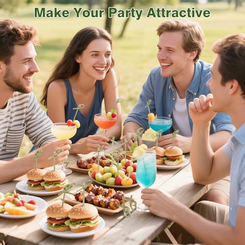 200-Piece 6-Inch Bamboo Knot Cocktail Picks - Decorative Appetizer Skewers
