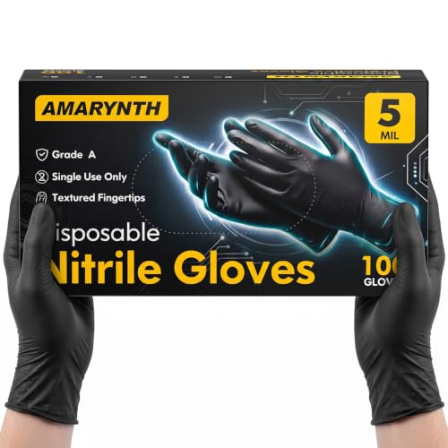 Black Nitrile Disposable Gloves - Food Grade, 5 Mil, XLarge, 100 Count