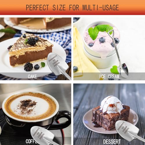 Funny Engraved Stainless Steel Ice Cream Spoon for Grandpa