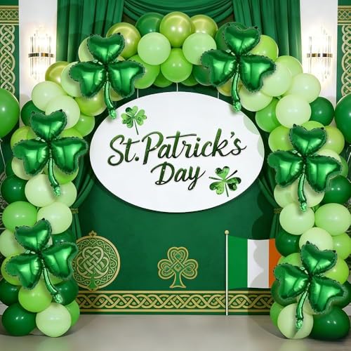 St. Patrick's Day Gold Letter Balloons & Irish Party Decoration Set