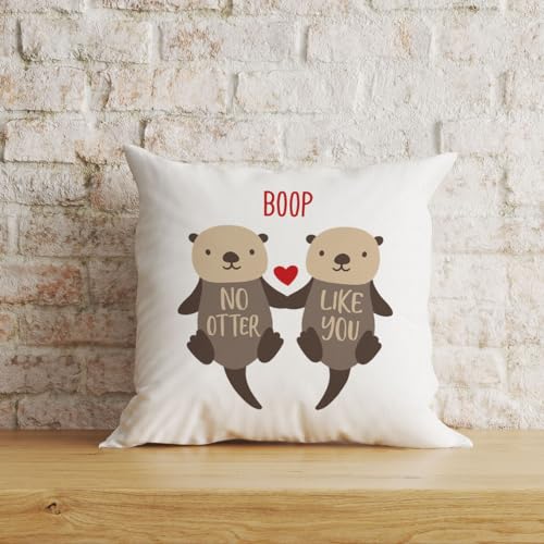 Otter Throw Pillow Cover 18x18, Decorative Flannel Pillow Case for Gifts