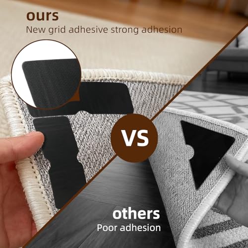 Non-Slip Rug Grippers 8PCS - Reusable Double-Sided Adhesive Pads