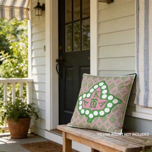 Ivy Leaf Greek Letter Throw Pillow Cover - 18x18 Inch Decorative Cushion for Home