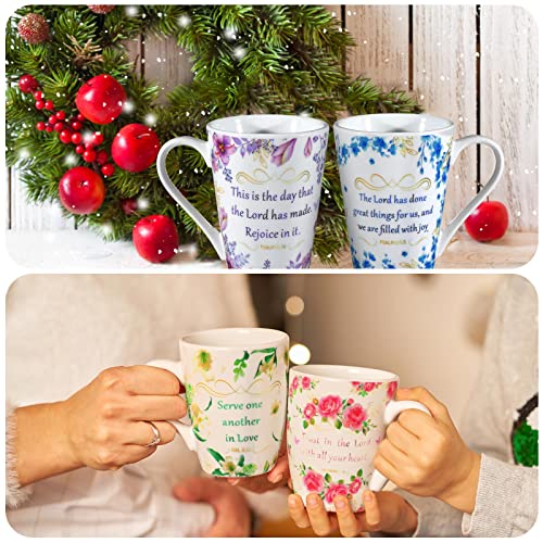 Christian Gift Set with Bible Verse Mugs & Journals - Religious Inspirational Gifts for Women