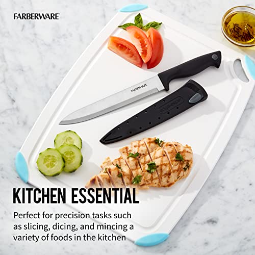 Farberware 8-Inch Slicing Knife with Self-Sharpening Sheath - Black/Gray