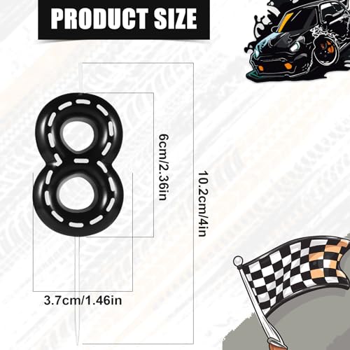 Racing Car Number 8 Birthday Candle Black and White Stripe
