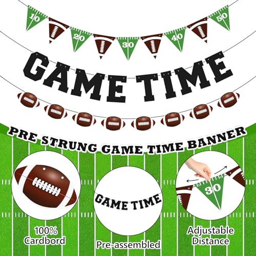 Football Party Banner Set - Pre-Strung Game Time Decorations