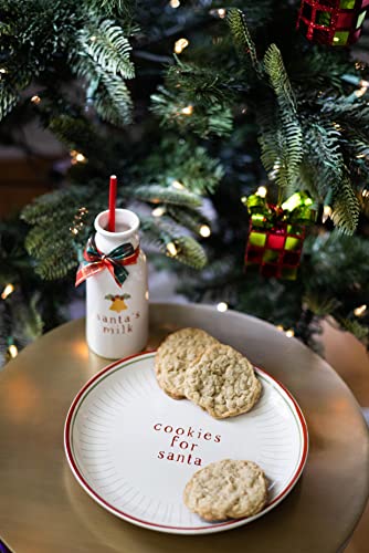 Rustic Santa Cookies for Santa Plate and Milk Jug Set - Christmas Treats