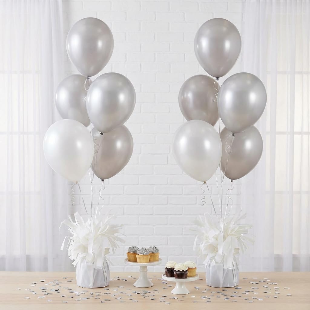 Moretreat balloon weights are perfect for parties, birthdays, weddings. Each pack includes 6PCS durable weights that easily decorate balloons and elevate any celebration. (White 6pcs)