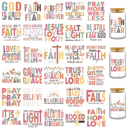 Bible Verse UV DTF Decals Christian Faith Stickers for Water Bottles - Inspiration