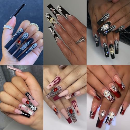 3D Spider Halloween Nail Charms - Alloy Rhinestone Gems for Acrylic Nails