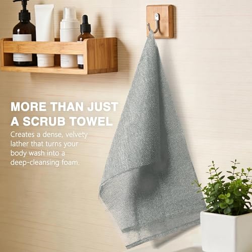 Exfoliating Washcloth 3 Pack - Lightweight Nylon Body Scrubber