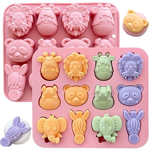 2-Pack Animal Silicone Molds for Chocolate, Candy, Soap & Candle Making