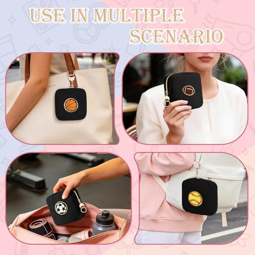 Personalized Corduroy Small Makeup Bag Portable Travel Toiletry Pouch Soccer