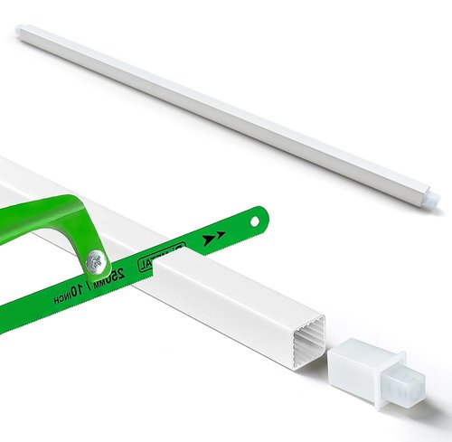 AIDIMMING 24 Inch Adjustable Spring Loaded Towel Bar Replacement Rod for Ceramic Holder with Square Slot - Wall Mount, Durable Plastic, White, for Bathroom & Kitchen Towel Storage, Easy Installation