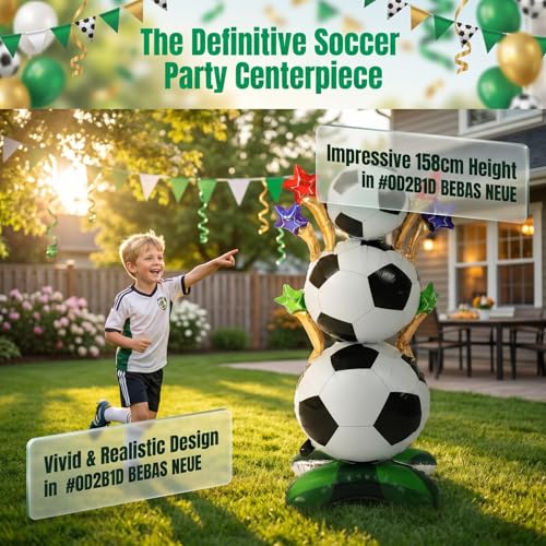 Giant 62-Inch Soccer Ball Foil Balloon - Football Party Decor