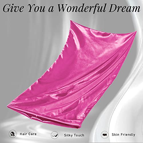 Manyshofu Hot Pink Satin Pillowcase 2-Pack - 20x26 Standard Size