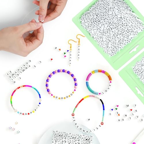 ARTDOT 800-Piece Alphabet E Beads for DIY Friendship Bracelets