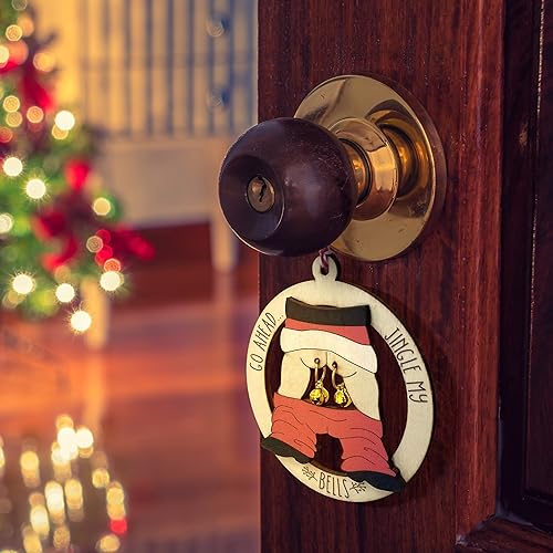 Funny Santa Claus Wooden Christmas Ornaments - 3.93" Hanging Decor
