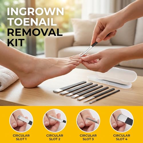 8-Piece Ingrown Toenail Removal Kit & Corrector Tool with Storage Box