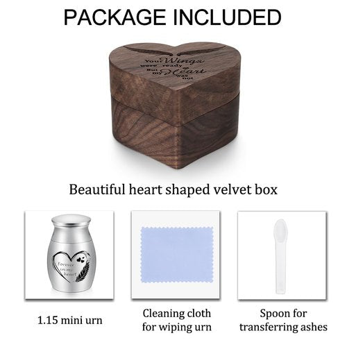 Dletay Small Urns for Human Ashes Keepsake Heart Shaped Box Mini Cremation Urns for Women Men 1.2 Inches Memorial Funeral Urn-Forever in My Heart