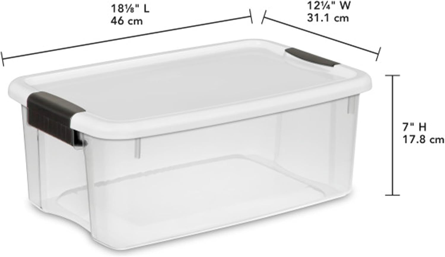 Sterilite 18-Pack Ultra Latching Storage Bins - Clear Plastic, 18 Quart Heavy-Duty Organizing Containers
