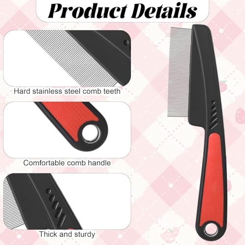 Exclaith 3-Piece Stainless Steel Fine-Toothed Dandruff and Lice Comb Set