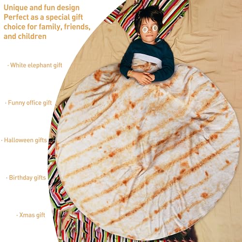 Catalonia Naan Blanket - Soft Flannel Pizza Design, 59 Inch