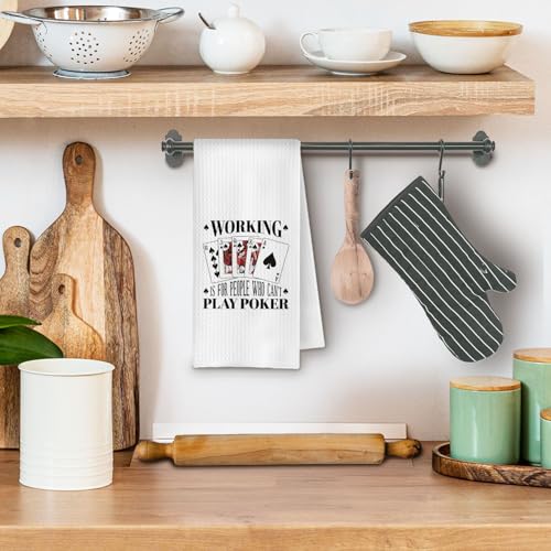 Funny Poker Dish Towels - 16x24 Inch Kitchen Towels for Gamers
