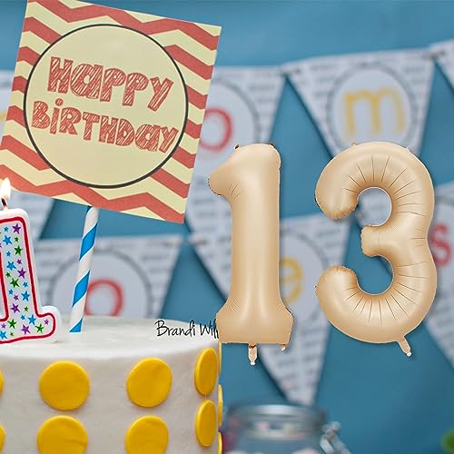 40 Inch Caramel Number 13 Foil Balloon for Birthday & Party