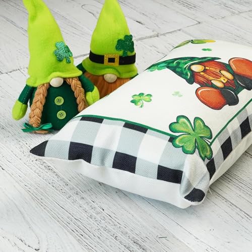 ONWAY 12x20 Inch St Patrick's Day Pillow Cover Lucky Clover Farmhouse Throw Pillowcase