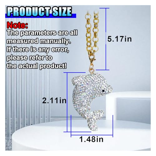 Bling Dolphin Car Ornament - Sparkling Rhinestone Pendant
