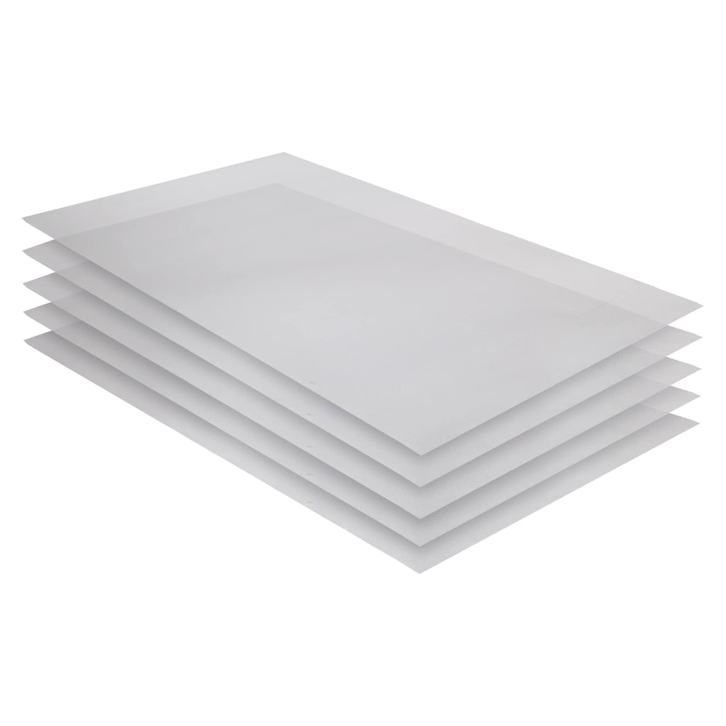 RESILIA Industrial Shelf Liner Set for Wire Shelving – 5 Pack, 24” x 48” Heavy Duty Waterproof Liners, Custom Fit Clear Plastic Vinyl Covers for Kitchen, Bathroom, Pantry, & Garage Rack, Made in USA