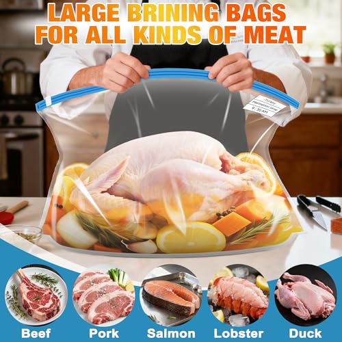 Large Turkey Brine Bags - 2 Pack, 26" x 22", Double Sealing