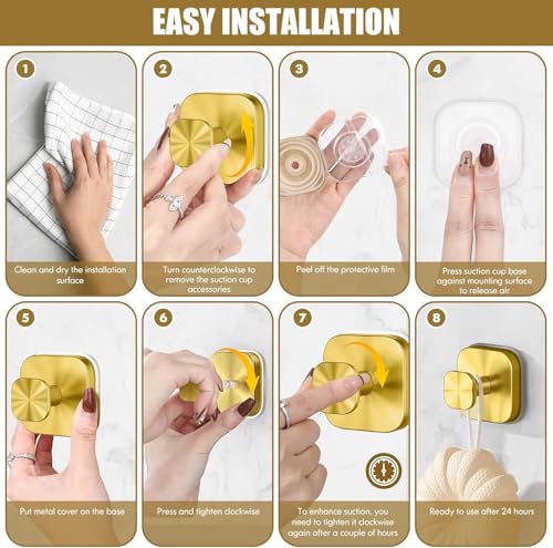 MOTAIPEAK Heavy Duty Suction Cup Hooks for Bathroom - 4 Pack