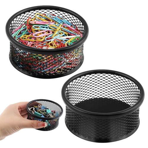 Quixleen 2-Piece Mesh Wire Desk Organizer for Paper Clips and Small Supplies