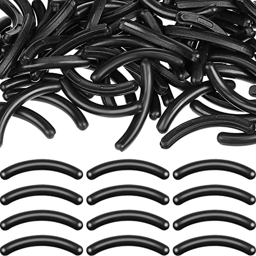 Mudder 80 Pieces Eyelash Curler Refills Silicone Rubber Replacement Pads Black