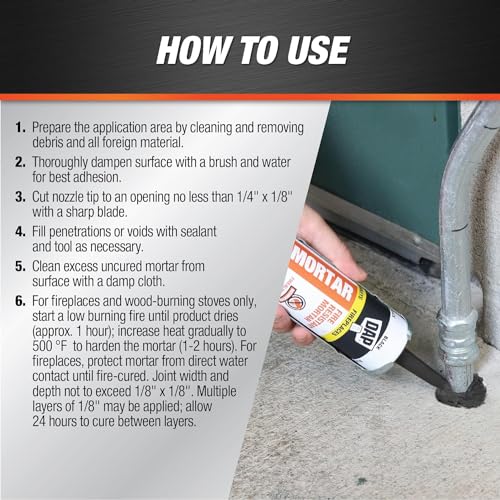 DAP High Heat Mortar Caulk 10.1 oz - Pack of 2, Black