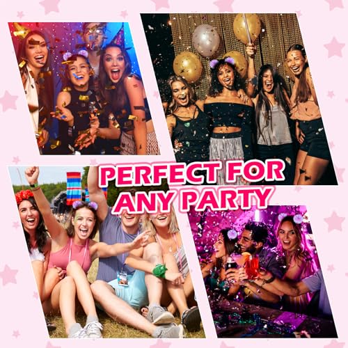 Shiny Pom Pom Hair Ties 2Pcs Fluffy Cute Elastic Ponytail Holders
