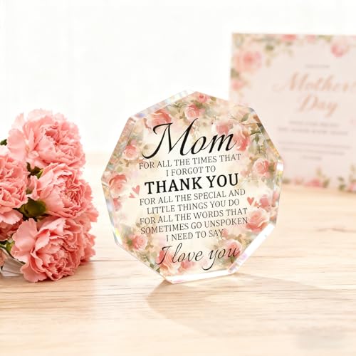 Acrylic Plaque Gift for Mom from Daughter - Meaningful Birthday Present