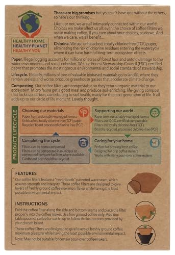 If You Care No. 2 Coffee Filters - 100 Count, Eco-Friendly & Durable